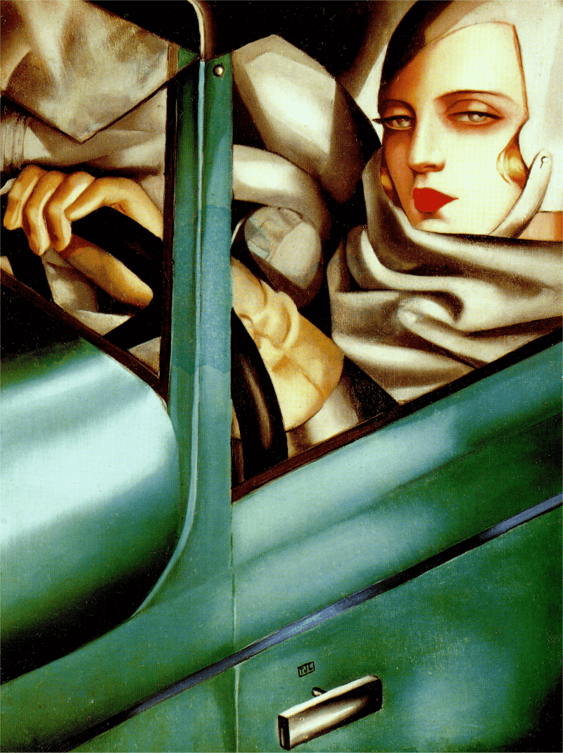 Autorretrato-en-el-Bugatti-verde-