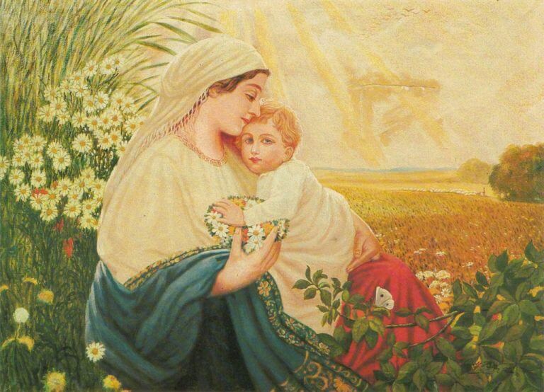 Pintura-Madre-Maria-con-el-Santo-Nino-Jesucristo
