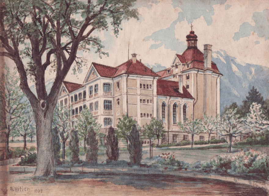 Viejo-edificio-entre-arboles.-1909